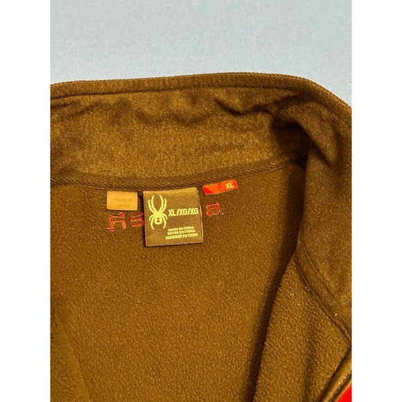 Spyder Performance Jacket XL Black Red Full Zip Fleece Lined Waffle Knit - Picture 5 of 6